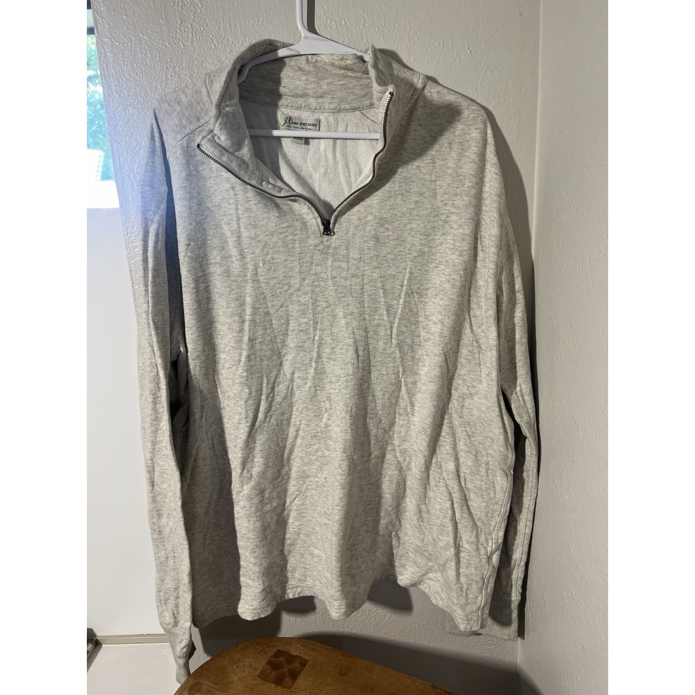 J.Crew Bomber Jacket Mens XL Gray Zip Front Quilted Lining Stand-Up Collar